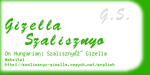 gizella szalisznyo business card